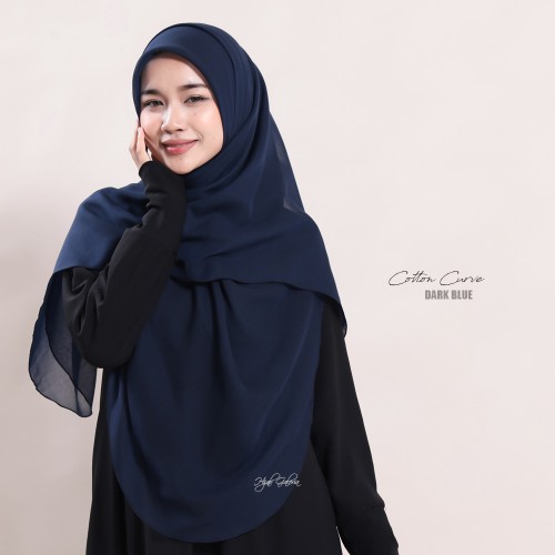 COTTON VOILE BUCU CURVE DARK BLUE