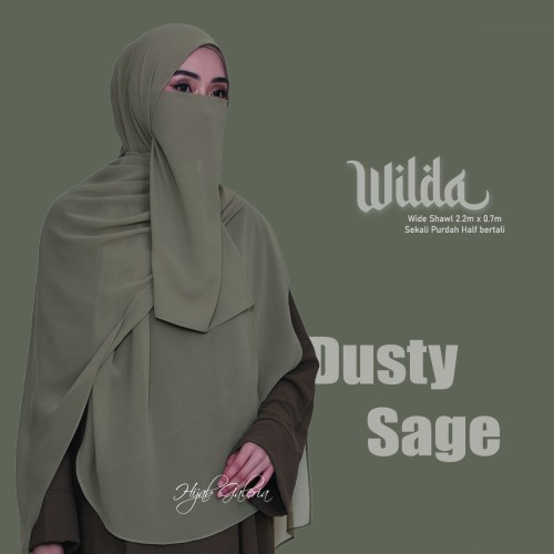 WILDAWIDESHAWL DUSTY SAGE + Purdah