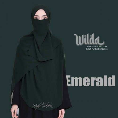 WILDAWIDESHAWL EMERALD + Purdah