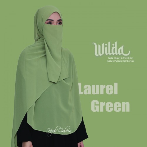 WILDAWIDESHAWL LAUREL GREEN + Purdah