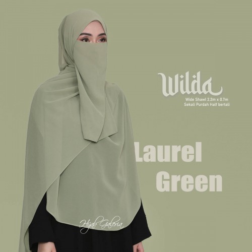 WILDAWIDESHAWL LAUREL GREEN + Purdah
