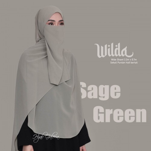 WILDAWIDESHAWL SAGE GREEN + Purdah
