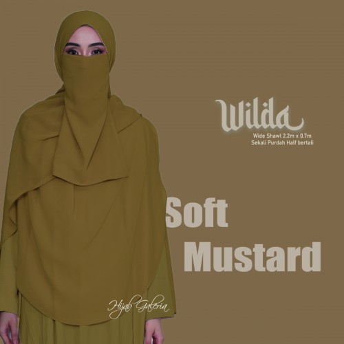 WILDAWIDESHAWL SOFT MUSTARD + Purdah