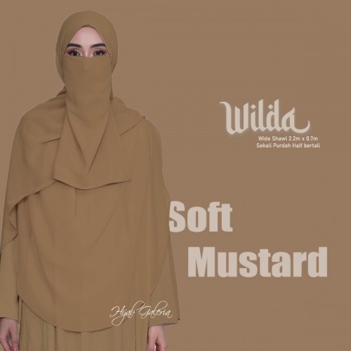 WILDAWIDESHAWL SOFT MUSTARD + Purdah